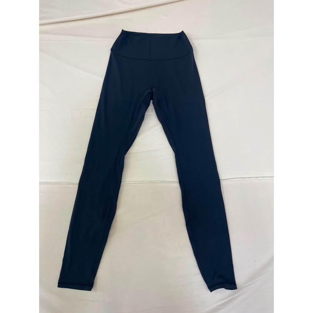 Navy Blue High Waisted Athletic Yoga Leggings Women Performance Workout Pants